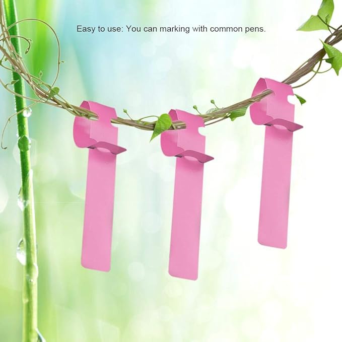 100Pcs Nursery Plant Tags Plastic Plant Tree Markers Wrap Around Hanging Nursery Garden Decor Reusable Labels Lawn Ornament 21 x 2cm ()