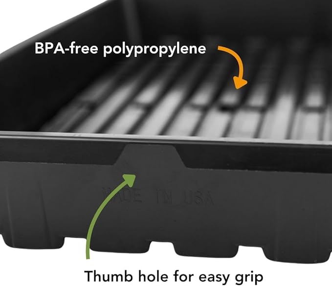 Bootstrap Farmer 1020 Trays - Extra Strength No Holes, 30 Pack, Reusable Deep Plant Nursery Trays for Propagation Seed Starter, Plant Germination, Seedling Flat, Fodder