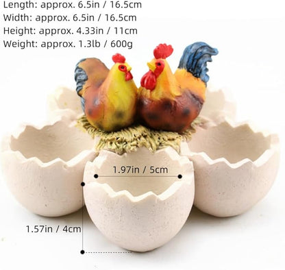 Fantasee Succulent Pot, Small Garden Pots with Drainage Hole, Resin Plants Flower Pots Miniature Ornaments for Home Office Decor (Chicken Nest)