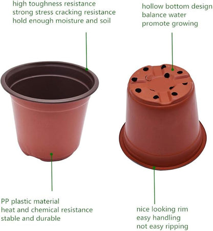 5.9"" Seedling Pots Plastic Plant Containers Replacement for Seeds Germination, Succulents Planting, Seeds Starting 100 Pcs
