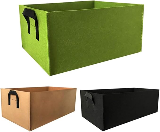 Ulalaza 5PCS Potato Grow Bags with Flap Plant Grow Bags Fabric Multi Ribbon Potato Bag Tomato Vegetable Growth Non-Woven Felt Planting Bag Transparent