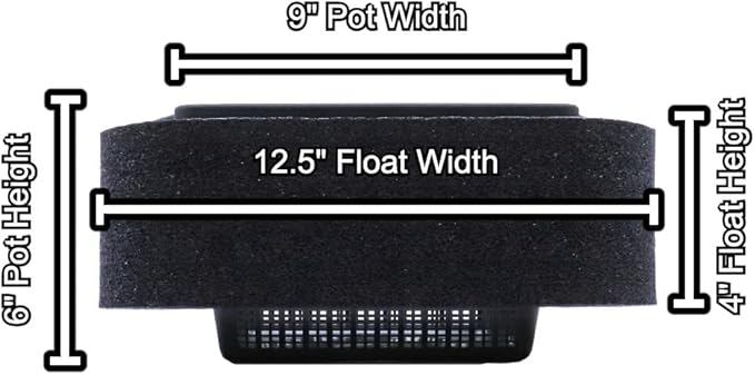 Custom Pro Rigid Self Watering Mesh Aquatic Plant Pot with Float - 9" Square