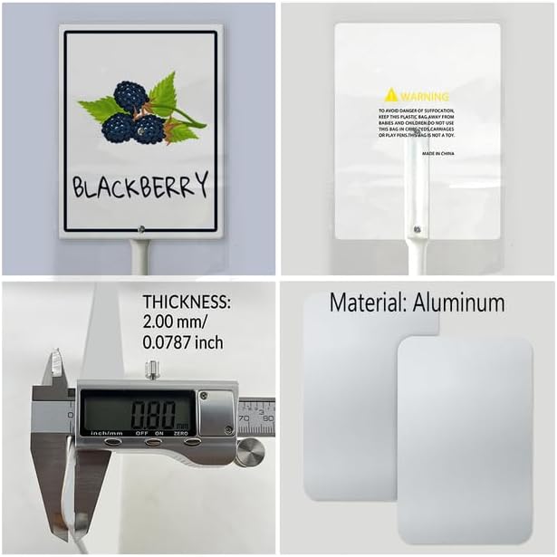 Blackberry Marker Yard Sign with Stakes 4.6in×6in, Aluminum Yard Signs, Waterproof Plant Marker Reusable Garden Stake Tags with Vegetable Names for Nursery Outdoor Garden
