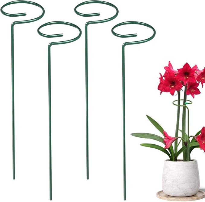 4/8/12 Pack Plant Stakes, 16/24/36 Inch Plant Support Stakes, 2025 New Plant Sticks Support, Flower Stakes for Plants Peony, Tomato Seedling, Marigold, Amaryllis, Sapling, Coreopsis (24 Inch-4 Pack)