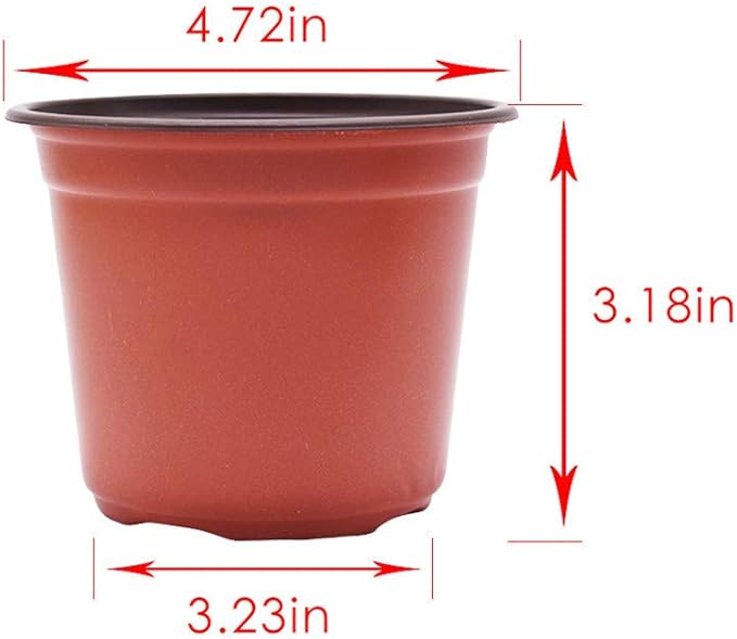4.7"" Seedling Pots Plastic Plant Containers Replacement for Seeds Germination, Succulents Planting, Seeds Starting - 100 Pcs