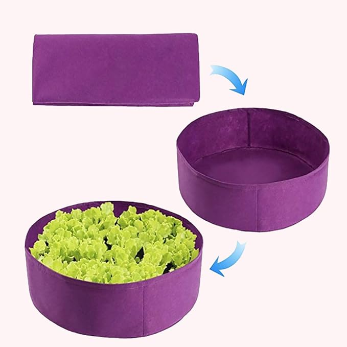 Ulalaza 3PCS Potato Grow Bags with Flap Plant Grow Bags Fabric Multi Ribbon Potato Bag Tomato Vegetable Growth Non-Woven Felt Planting Bag Transparent