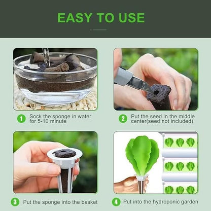 YBB 100PCS Grow Sponges, Hydroponic Seed Starter Pods Sponges Compatible with Aerogarden, Rapid Rooter Starter Plugs for Hydroponic Indoor Garden System