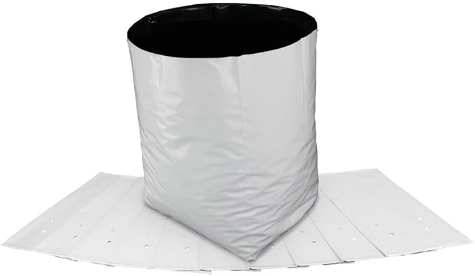 HTG Supply 7-Gallon Indoor/Outdoor White Poly Grow Bag Planters - 10-Pack