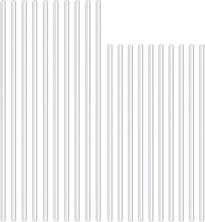HAHIYO 15 and 18Inches 20Pcs Total (10Pcs Each) Clear Acrylic Plant Stakes Garden Stakes Plastic Rod Plant Support Stakes Floral Sticks for Orchid Tomato Vegetables Potted Indoor Outdoor Gardening