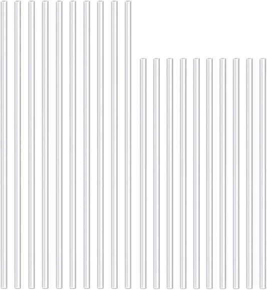 HAHIYO 15 and 18Inches 20Pcs Total (10Pcs Each) Clear Acrylic Plant Stakes Garden Stakes Plastic Rod Plant Support Stakes Floral Sticks for Orchid Tomato Vegetables Potted Indoor Outdoor Gardening