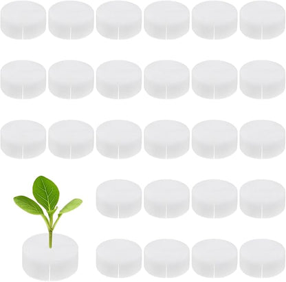50-Pack Hydroponics Sponges, 2.76 Inch Growing Media Cylindrical Sponges for Planting Gardening Tool/Grow Seedlings/Home Vegetable Flower, Soilless Cultivation Seedling [White]