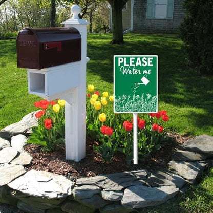 FemiaD Please Water Me Yard Sign with Stake Funny Garden Decor 8x12inch Sturdy Aluminum Rustproof Outdoor Lawn Decor for Garden Front Door Outdoor Use Easy to Install