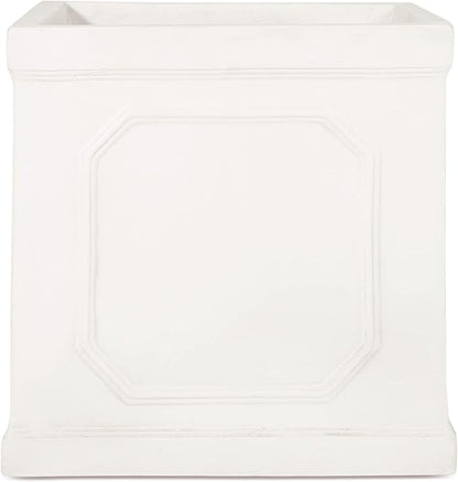Burgos Outdoor Medium Planter - Cast Stone - Antique White