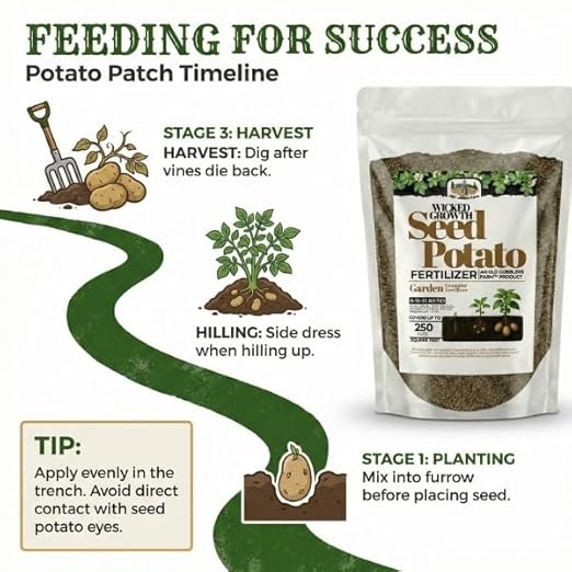 Old Cobblers Farm™ Wicked Growth Seed Potato Fertilizer-Strengthens Roots, Boosts Yields, and Supports Healthy Potato Growth with Eco-Friendly, Slow-Release Nutrients. (5/10/15/20 lbs) (5 lbs.)