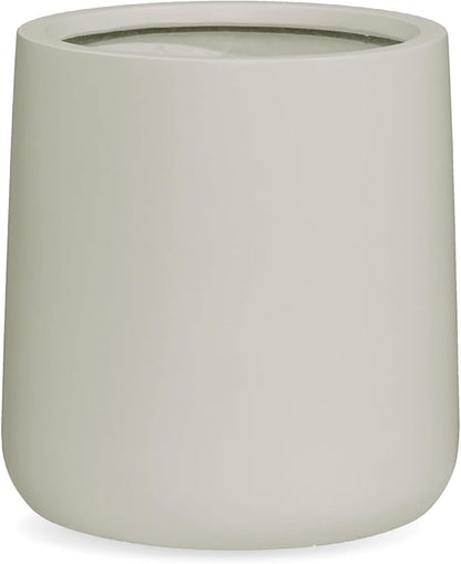 13" H x 12.6" D Conico Fiberstone Round Planter with Drainage Hole, Smooth Finishes, Weather Resistant for Indoor and Outdoor Use, Included 2 Extra Coco Mats (Taupe, 10" Pot Opening)