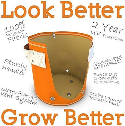 BloemBagz Classic Line Planter, 2 Gallon, Peppercorn