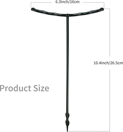 12 Pack Plant Support Stakes with 24 Pcs Clips, Half Round Ring Plastic Cage Holder Flower Pot Climbing Trellis for Small Vegetable,Indoor Plants