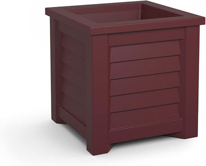 Mayne Lakeland 16-Inch Square Planter – Self-Watering, Weather-Resistant Planter for Flowers – Durable Outdoor Design for Patio, Porch, or Entryway