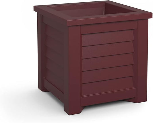 Mayne Lakeland 16-Inch Square Planter – Self-Watering, Weather-Resistant Planter for Flowers – Durable Outdoor Design for Patio, Porch, or Entryway