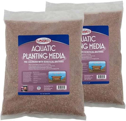 The Pond Guy Planting Media, Outdoor Water Garden Plant Medium, Grow Lily, Lotus & Aquatic Plants, Substrate Seeds Beneficial Microbes, 8 Quarts (2X 4qt/Approx. 6 lb Bags)