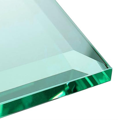 Custom Cut Glass 3/8" Thick - Clear Tempered Glass Cut to Size - Square Replacement Glass for Tabletops, Glass Shelves, Windows with Bevel Edge by Fab Glass and Mirror