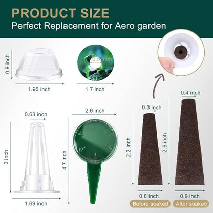 YBB 24 Sets Seed Pod Kit for Aerogarden, Hydroponics Sponges Grow Anything Kit Garden Seed Starting System Indoor Hydroponics Supplies with Seed Dispenser