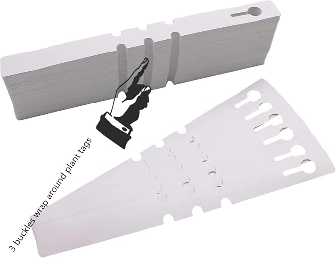 Kecoya 200pcs Plastic Plant Labels, Waterproof Plant Tree Tags and Labels, Wrap Around Plant Label Tags, Adjustbale Hanging Plant Tag and Labels.（White）