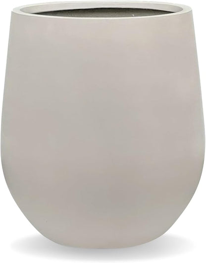 21" H x 19" D Corso Fiberstone Round Tapered Planter with Drainage Hole, Smooth Finishes, Weather Resistant for Indoor and Outdoor Use, Included 2 Extra Coco Mats(Taupe, 15" Pot Opening)