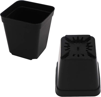 50 PCS Pastic Nursery Pots 2.7Inch Square Plant Pot Thick Balck Starter Container for Starting Seedlings or Succulents (2.7 Inch)