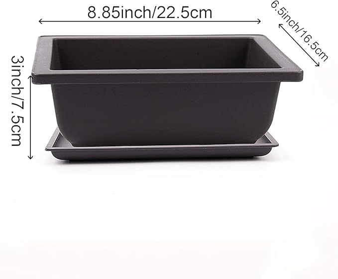 15 PCS 8.8 Inch Bonsai Training Pots, Bonsai Tree Growing Pots with 15 Drainage Trays, Plastic Bonsai Planter for Garden, Yard, Office, Porch, Balcony, Home Decoration