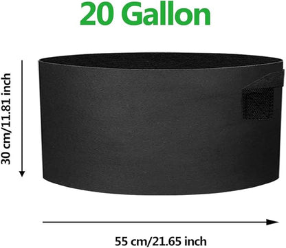 10 Pack 20 Gallon Grow Bags - Black Breathable Fabric Pots Heavy Duty Aeration Fabric Pots Thickened Nonwoven Fabric Pots Plant Grow Bags with Handle