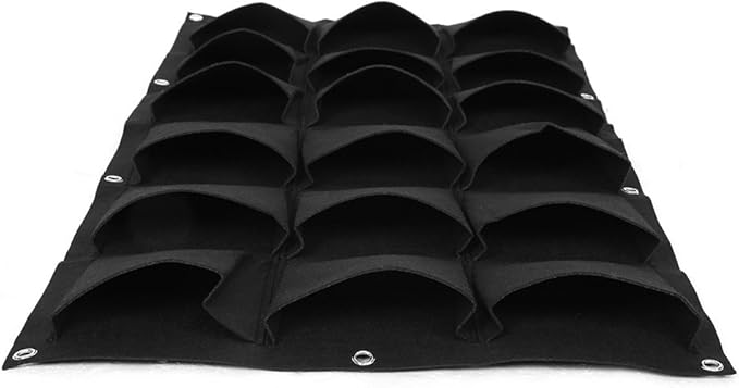 Vertical Hanging Garden Planter Wall Mounted Plant Grow Bag for Indoor Outdoor Decoration,Black (18 Pockets)