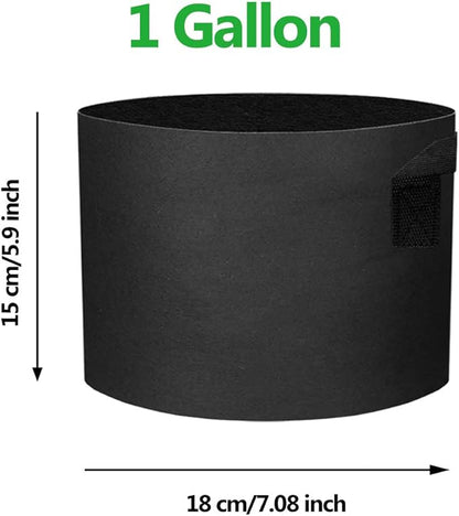15 Pack 1 Gallon Grow Bags - Black Breathable Fabric Pots Heavy Duty Aeration Fabric Pots Thickened Nonwoven Fabric Pots Plant Grow Bags with Handle