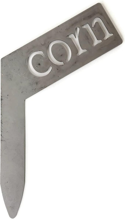 Planter Size Small Metal Garden Plant Vegetable Flower or Herb Markers 13.5 Inches Tall (corn, Raw, Unfinished Steel)