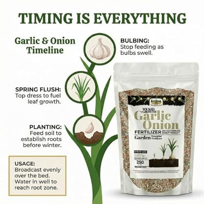 Old Cobblers Farm™ Wicked Growth Garlic + Onion Fertilizer–Nourishes Roots,Enhances Flavor, and Boosts Plant Health with Eco-friendly Slow-release Nutrients for Robust Growth (5/110/15/20 lbs) (15lbs)