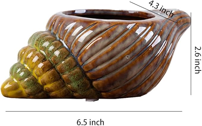 WAIT FLY Cute Animal Ceramic Flower Pot Succulent Planter-Conch