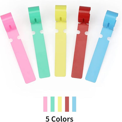 1000 Pcs 5 Colors Plastic Plant Hanging Tree Tags Nursery Garden Lables Tags Large Writing Surface,2x20cm(Box of 1000)