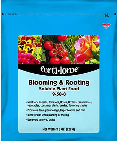 Ferti-Lome Blooming & Rooting Plant Food for Pansies, Tomatoes, Roses 8 oz. (11778)