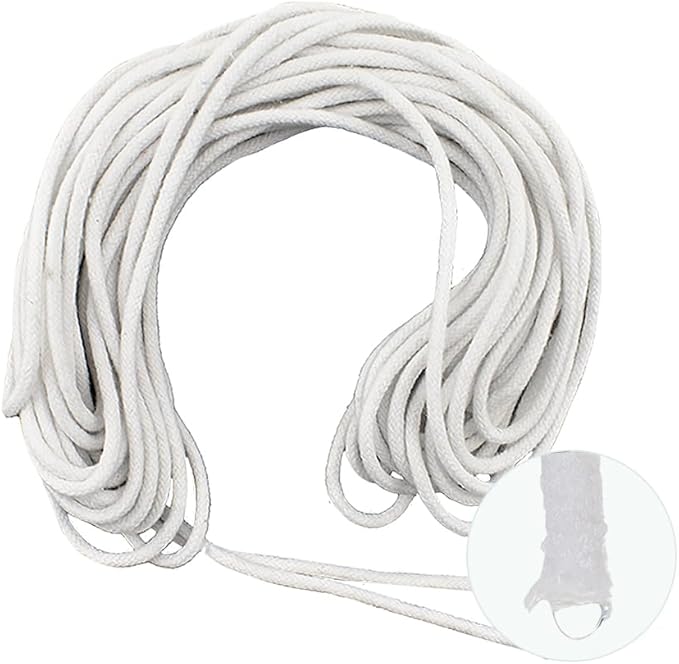 49.2 feet 1/6 Inch Bright White Self Watering Wick Cord Automatic Watering Cotton Rope System Hydroponic Wicking for Vacation Plant Care Capillary Wicks for Self Watering Planters and Pot