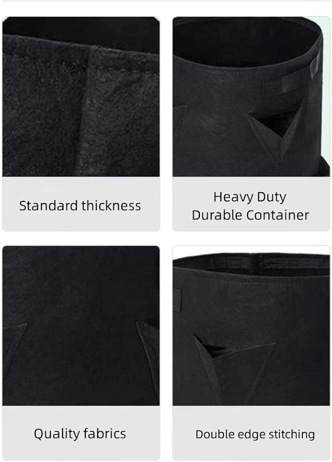 6 Pack 10 Gallon Strawberry Grow Bags Strawberry Planter with 8 Side Grow Pockets Re-usable Vertical Strawberry Grow Bag with Handle for Vertical Gardening