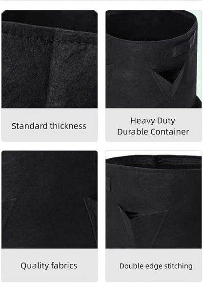 6 Pack 10 Gallon Strawberry Grow Bags Strawberry Planter with 8 Side Grow Pockets Re-usable Vertical Strawberry Grow Bag with Handle for Vertical Gardening