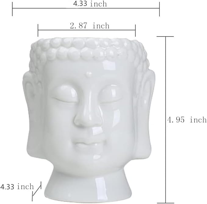 FIRSTONE Buddha Head Planter Ceramic Flower Pot Planters for Home Garden Ofiice Desk Decor