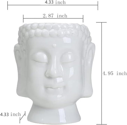 FIRSTONE Buddha Head Planter Ceramic Flower Pot Planters for Home Garden Ofiice Desk Decor