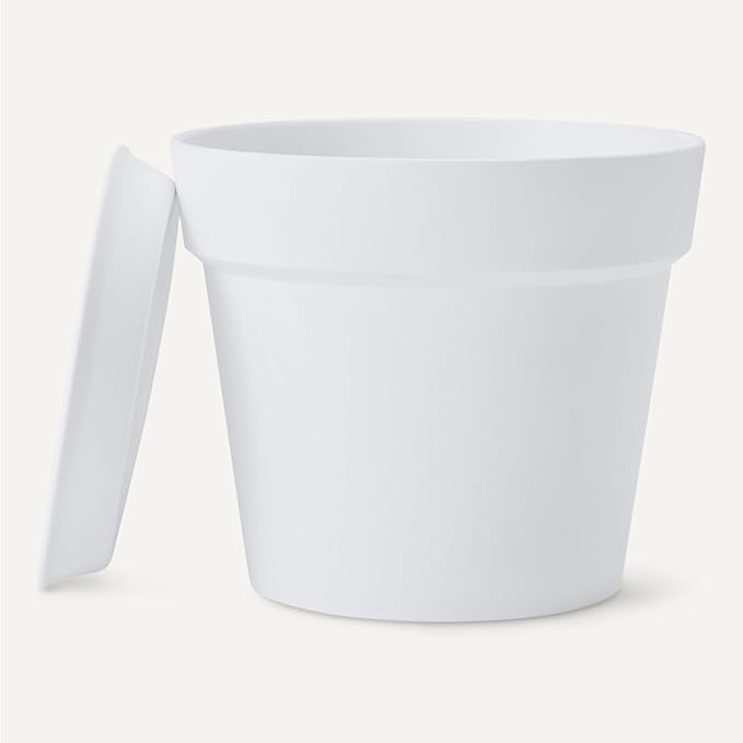 Amazon Basics Plant Pots, 6 inch, White, 1-Pack