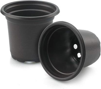 KINGLAKE 100 Pcs 4" Plastic Plants Pots Black