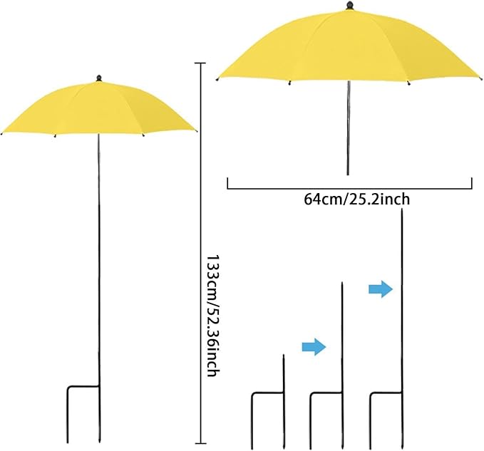 Outdoor Plant Umbrella Plant Protection Umbrella Multipurpose Reusable Sunshades Umbrella for Yard Planters Pot Potted Plants, Yellow