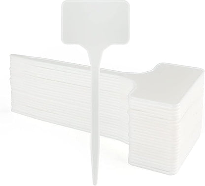 KINGLAKE 50 Pcs Thick Plastic Plant T-Type Tags 6" Large Nursery Garden Labels