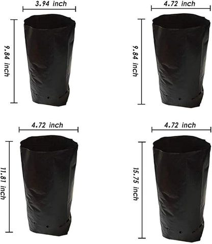 100 PCS Thicken Plastic Nursery Bags for Plants Fruit Flower Grow Bags Seedling Pots (7.87x13.78 in)