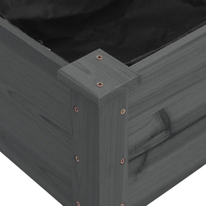 vidaXL Raised Garden Bed - Outdoor Wooden Planter Pot with Protective Liner, Solid Fir Wood Construction, Spacious for Vegetables/Herbs/Flowers, Gray, 94.5"x23.6"x9.8"