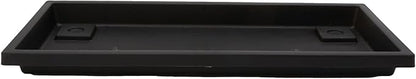 The HC Companies Venetian Rectangular Plant Tray - Lightweight Plastic Plant Saucer - Plant Drip Trays for Drainage - UV Resistant Pot Saucer for Indoor & Outdoor Use (23.5" Black, Pack of 1)